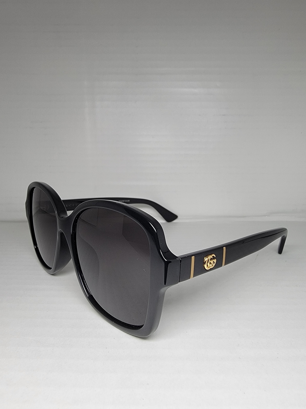 Gucci Women’s Black Oversized Square Sunglasses with Gold Accent
